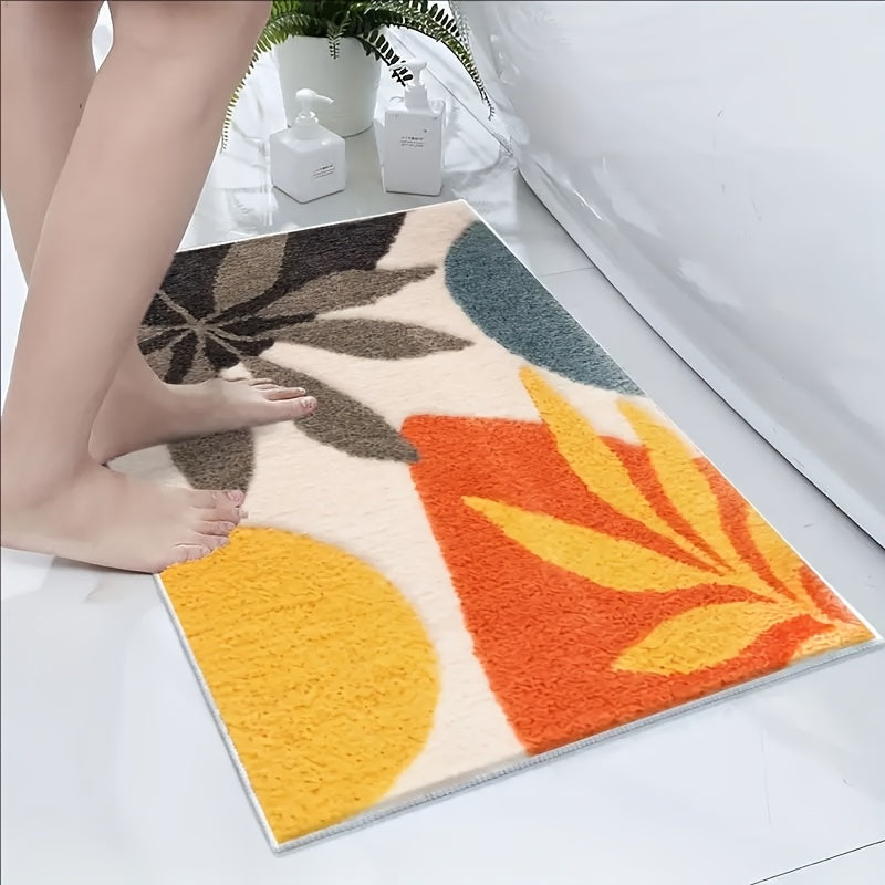 Abstract Geometric Badmatta – Absorberande och Mjuk för Badrum eller Kök Carvallo