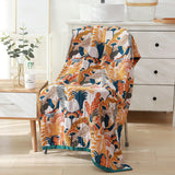 Blommfågel Bomull Vändbar Strandbadhandduk Carvallo