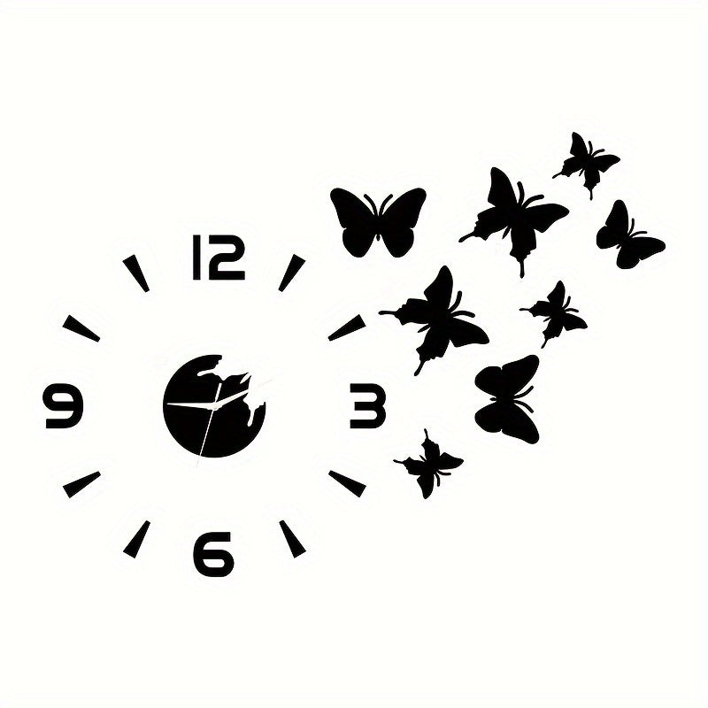 AcrylicButterfly - DIY 3D Fjäril Spegel Väggen Klocka Carvallo