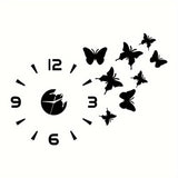 AcrylicButterfly - DIY 3D Fjäril Spegel Väggen Klocka Carvallo
