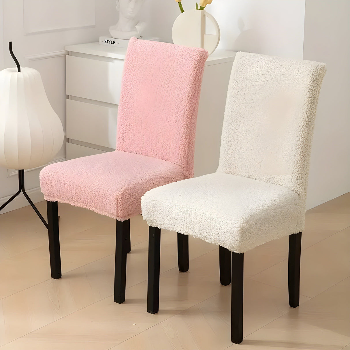 SherpaFit Stolskydd - Mysigt Sträckt Sherpa Matsalsstolskydd Carvallo