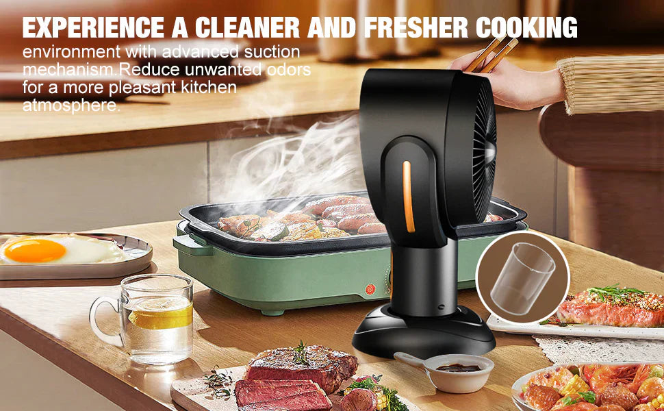 Royaleva Bärbar Spiskåpa med 2-hastighets Fläkt – Kompakt Ventilation Carvallo