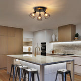 RusticGlow - Lantlig Stijl Svart Taklampa med Snurrande Lampkåpor Carvallo