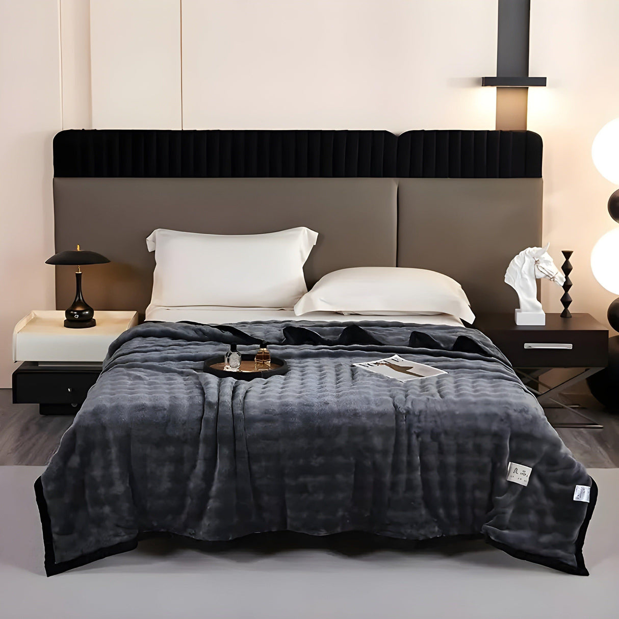 SoftSerenity Sängkläder Set - Lyxig Kaninfäll Plyschfilt Carvallo