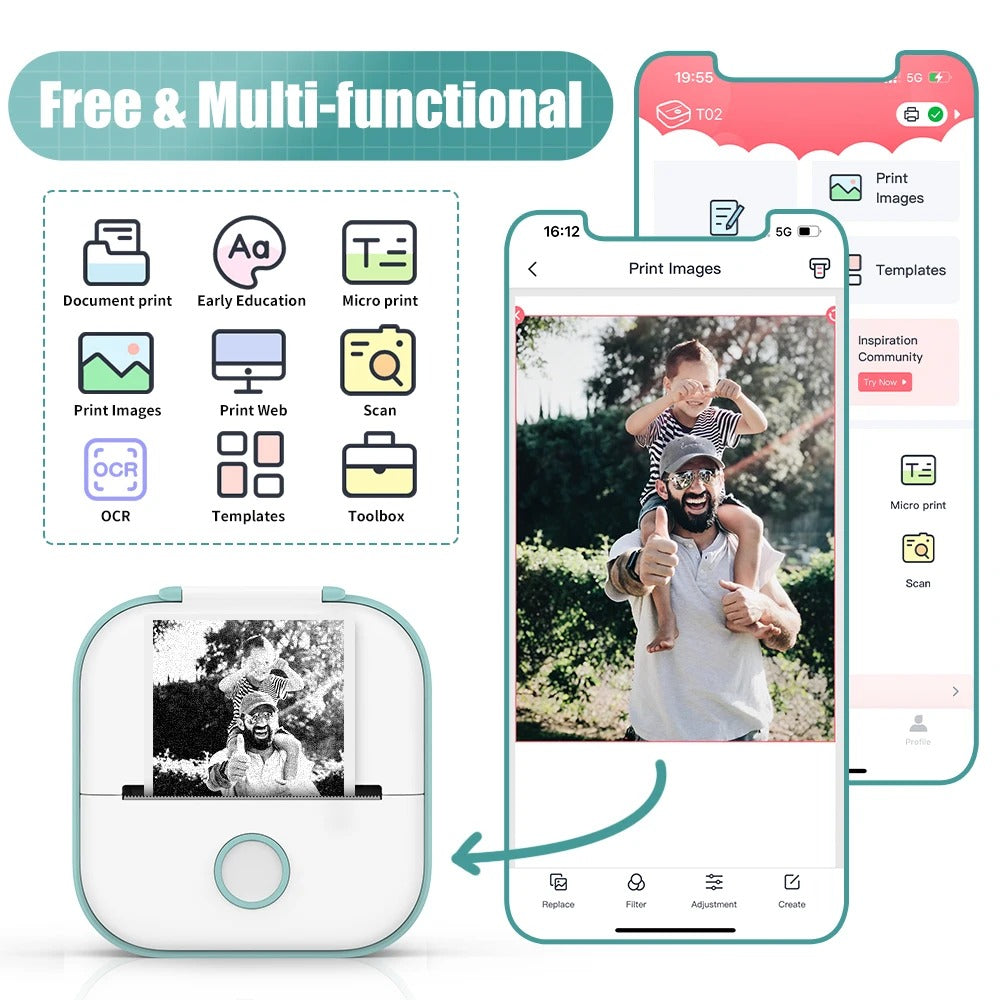 Portabel Mini Skrivare - Den Snabba Fotoprinter Carvallo