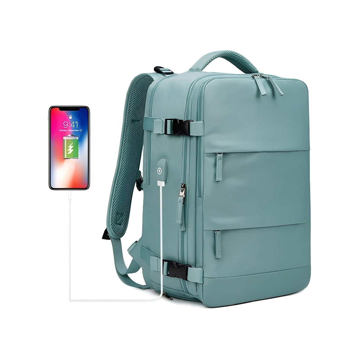 Reser ryggsäck med USB-anslutning – Rymligt fack | Idealisk för skola och utomhusaktiviteter Carvallo