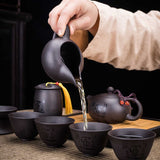 Carvallo - 9-delat teset för resa med förvaringsset och mörk finish Carvallo