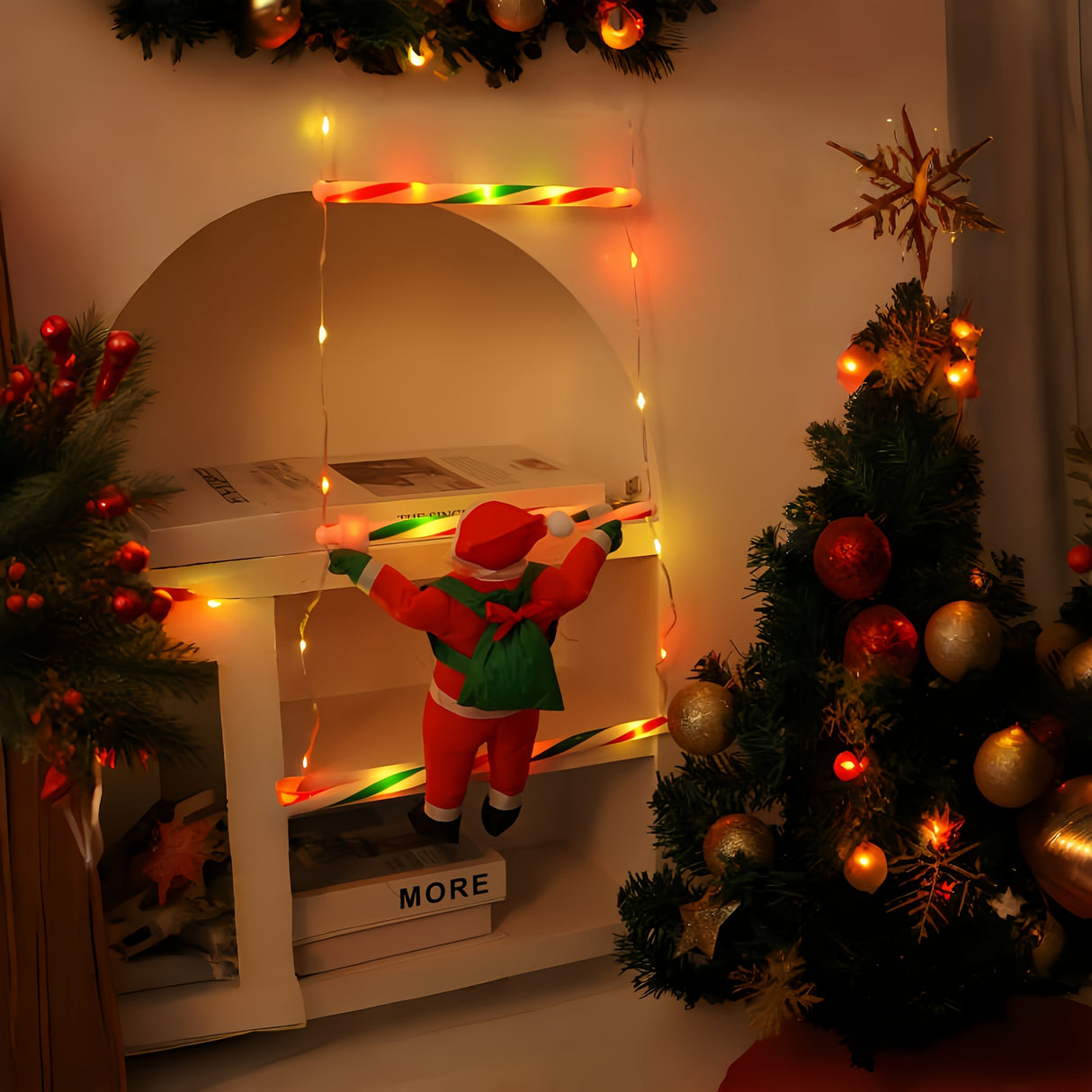 Julbelysning Klättrande Santa Stege Display Carvallo