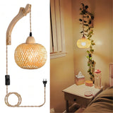 Carvallo BambuGlow | Woven Bamboo Umbrella | Vintage Look with Plug & Switch | For Living Room & Bedroom Carvallo