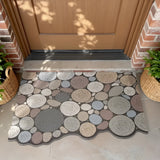 Dörrmatta med trä- och grusmönster – Halkfri & Lättskött | För inomhus- och utomhusbruk Carvallo