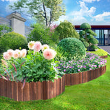 Flexibel trädgårdsstängsel i trä – Dekorativ kant för rabatt för trädgård & terrass Carvallo