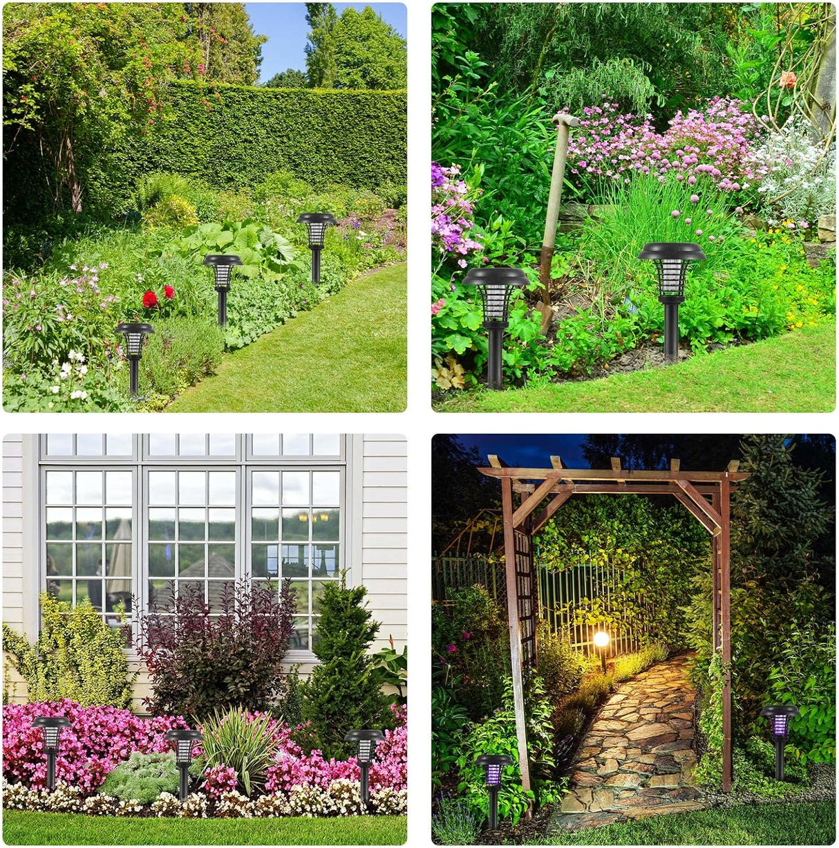 Solar Insektsdödare med LED-ljus – Vattentät trädgårdslampa för myggavvisning Carvallo