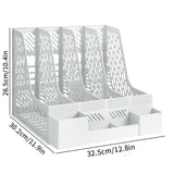 Skrivbordsdokumentorganisatör – 4 fack, utrymmesbesparande, avtagbar och lämplig för kontorsmaterial Carvallo