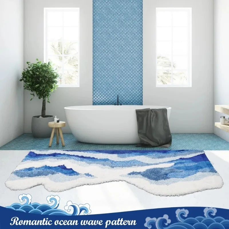 Aesthetic Wave Tufted Rug – Havsinspirerad Mjuk & Halkfri Matta Carvallo