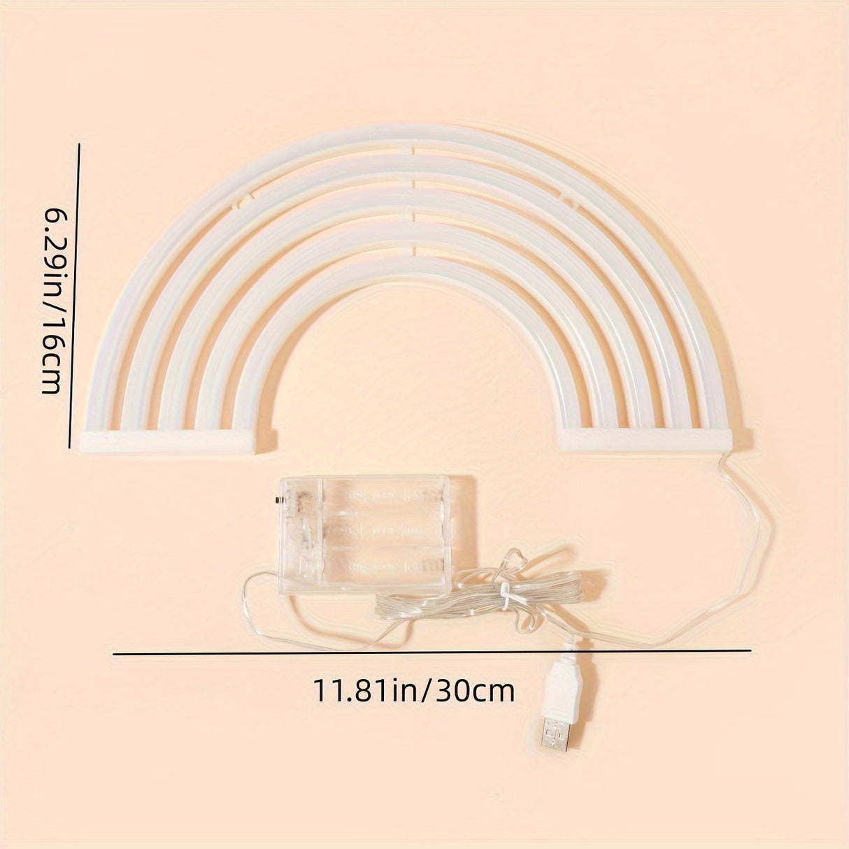 RainbowLight - Regnbåge Neonlampa med Batteri/USB-strömförsörjning Carvallo