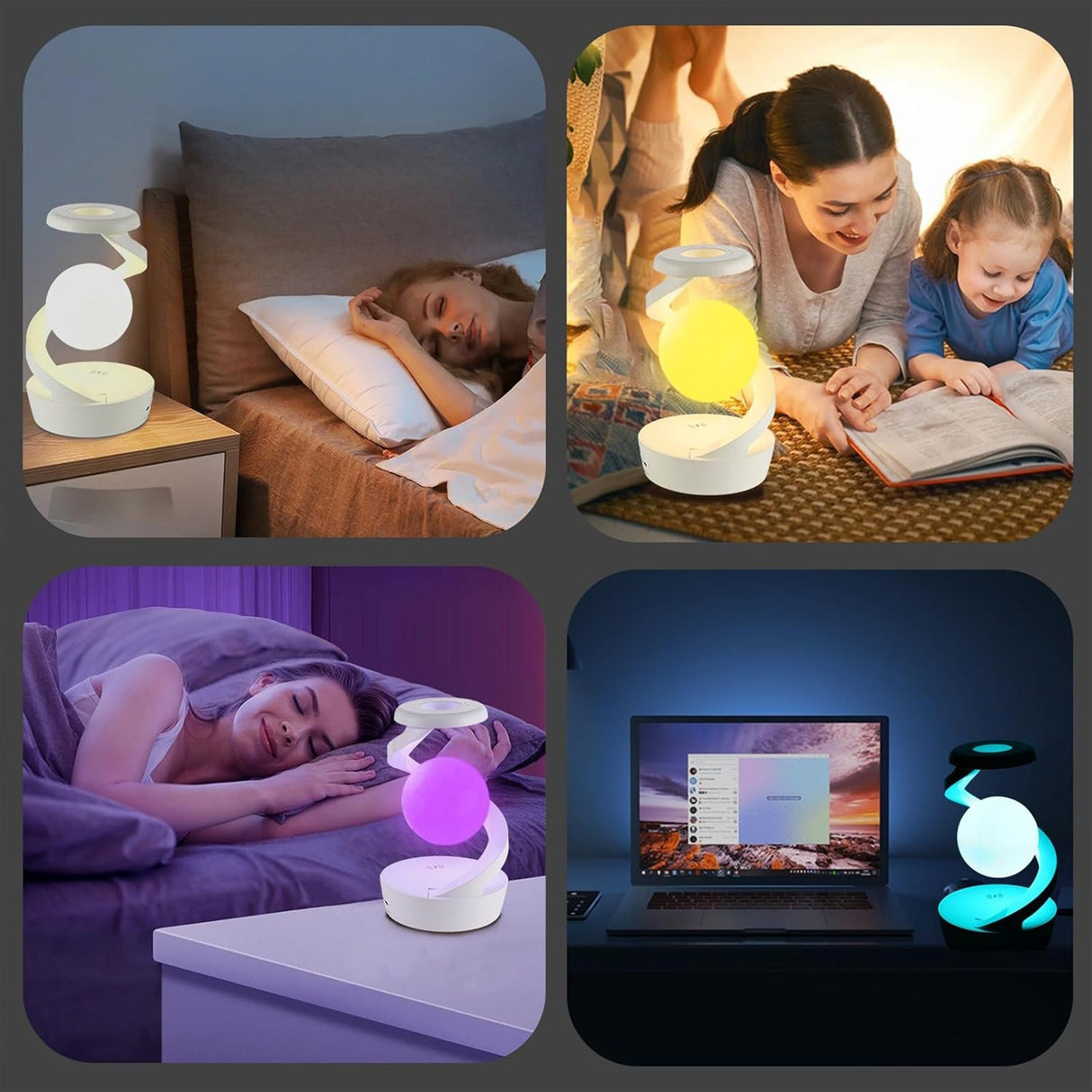 GestureGlow - RGB LED Skrivbordslampa med Trådlös Laddning Carvallo