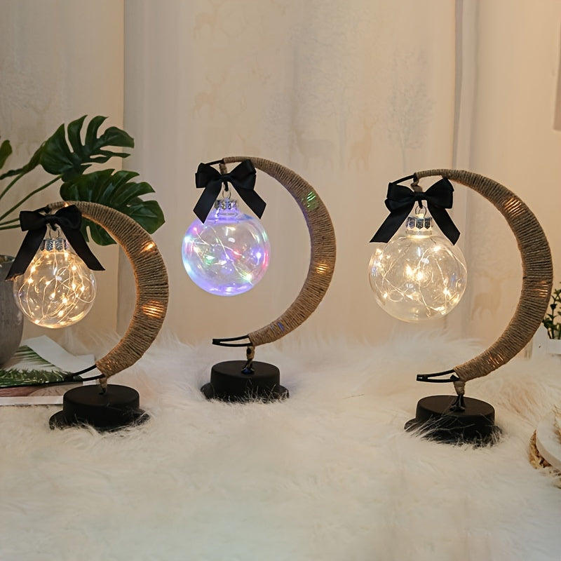 LunarGlow - Smidesjärn Månlampa Med LED-boll Carvallo