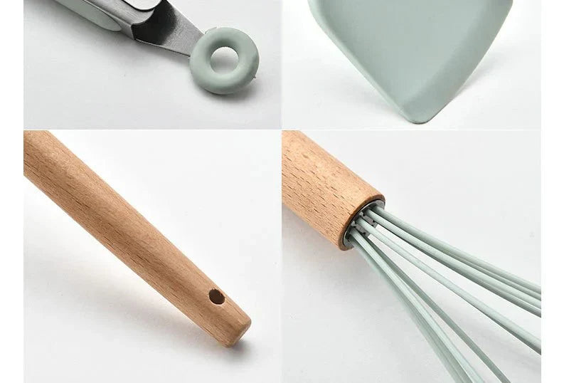 Royallure Trähandtag Kökredskapsset – Hållbart Hårdträ för Värme-säker, Icke-repande Matlagning Carvallo