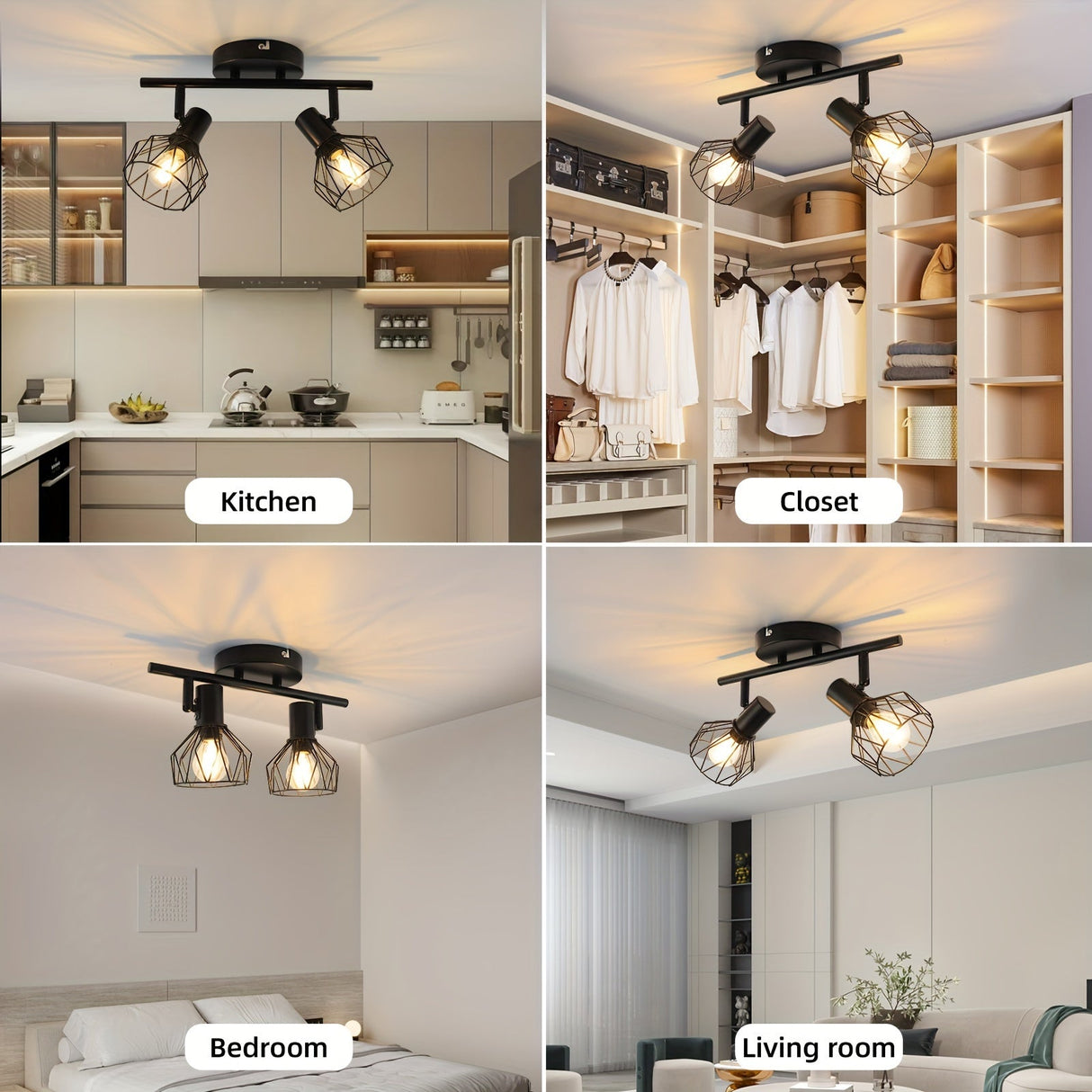 SpotFlex - Svängbar LED Takspot med 2 Bollar E14 Svart Carvallo