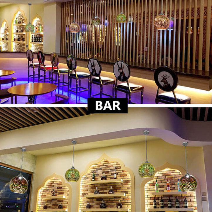 Innovativ 3D Färgglad Fyrverkeriglas Hängande Lampa med 1 Ljuskälla Carvallo