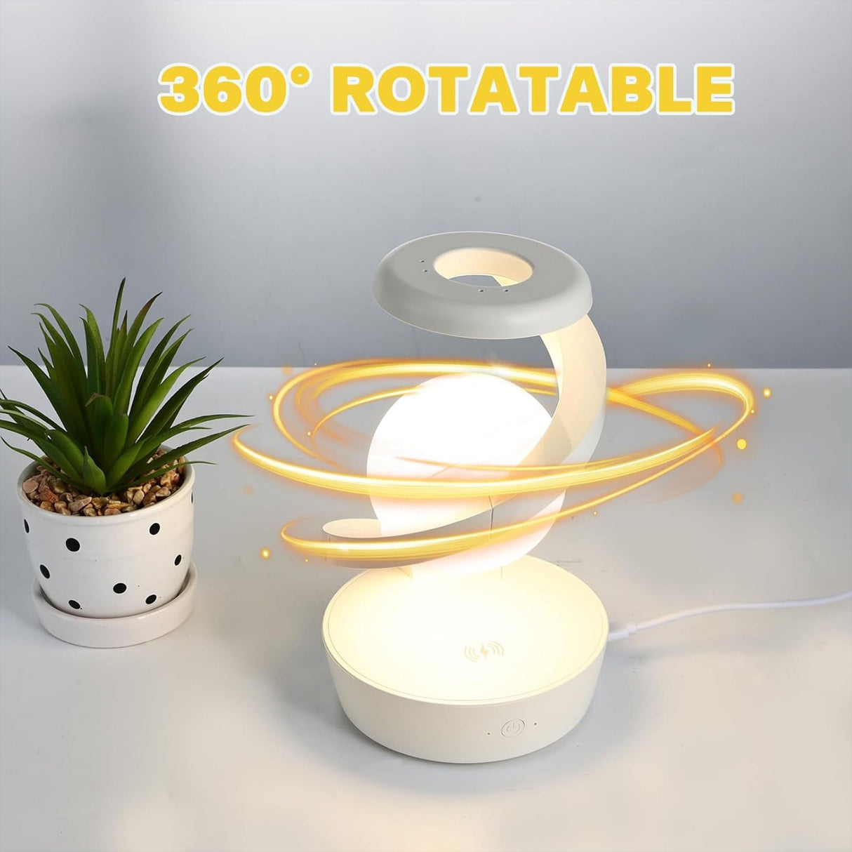 GestureGlow - RGB LED Skrivbordslampa med Trådlös Laddning Carvallo