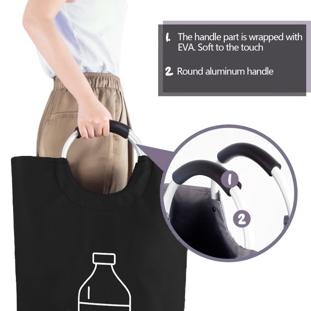 Stor 70L Polyester Förvaringspåse – Mångsidig för Avfall, Tvätt eller Kökförvaring Carvallo