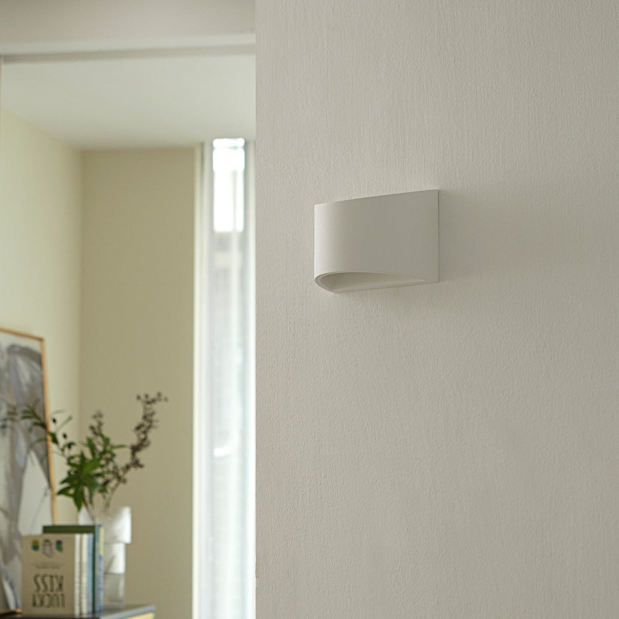 Vägglampa Vit Gips Upplight Downlight Armatur Carvallo