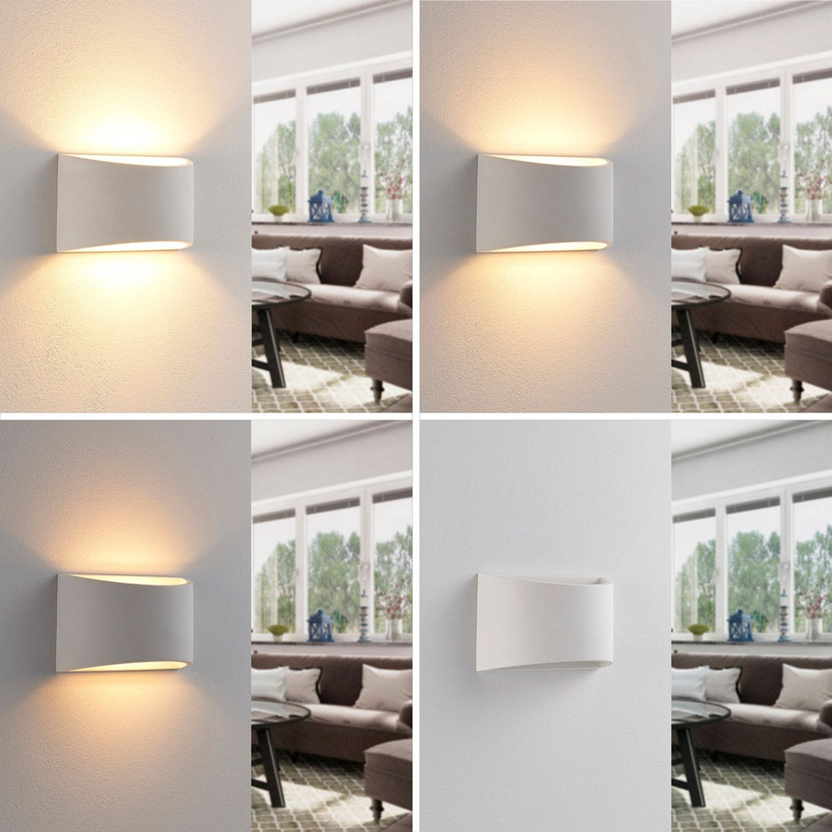 Vägglampa Modern Vit Puts Uppljus Carvallo