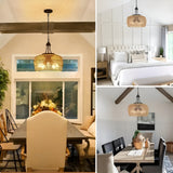 Boho-hänglampa med rottingskärm – Naturlig pendellampa för matrum och kök Carvallo