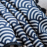 Fiskfjäll Semi Blockout Tassel Gardin i Marin Bomull Carvallo