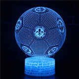 Fotboll 3D Illusion LED-Lampa - Nattlampa - Badge Footballdinho