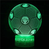 Fotboll 3D Illusion LED-Lampa - Nattlampa - Badge Footballdinho