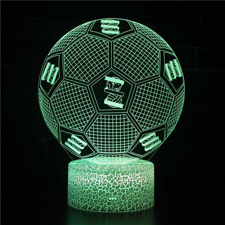 Fotboll 3D Illusion LED-Lampa - Nattlampa - Badge Footballdinho