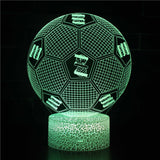 Fotboll 3D Illusion LED-Lampa - Nattlampa - Badge Footballdinho