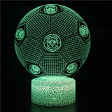 Fotboll 3D Illusion LED-Lampa - Nattlampa - Badge Footballdinho