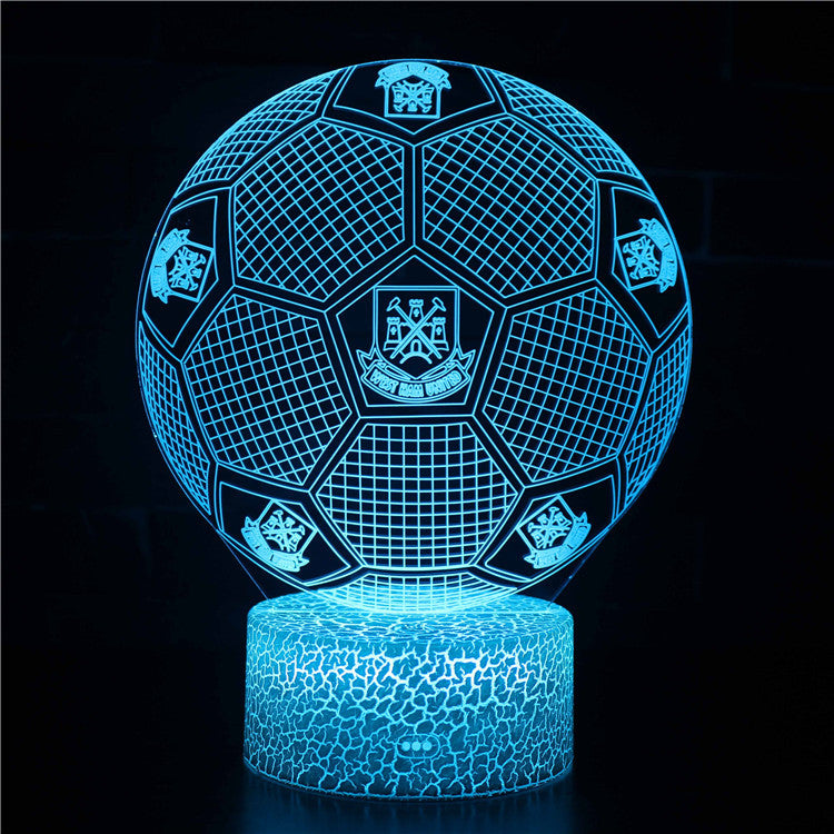 Fotboll 3D Illusion LED-Lampa - Nattlampa - Badge Footballdinho