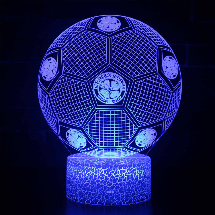 Fotboll 3D Illusion LED-Lampa - Nattlampa - Badge Footballdinho