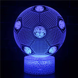 Fotboll 3D Illusion LED-Lampa - Nattlampa - Badge Footballdinho