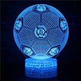 Fotboll 3D Illusion LED-Lampa - Nattlampa - Badge Footballdinho