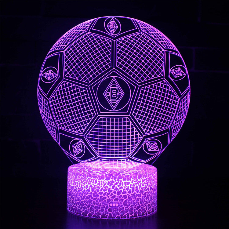 Fotboll 3D Illusion LED-Lampa - Nattlampa - Badge Footballdinho
