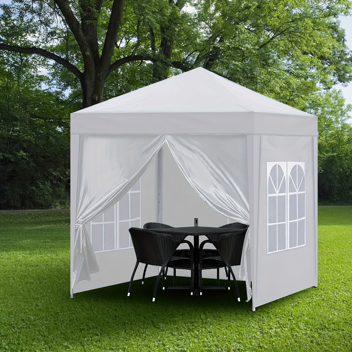 Trädgårdsgazebo Grå Stål Utomhus Festtält Carvallo