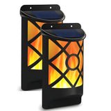 FlameGlow Lights - 2 sty utomhusbelysning solcellsdrivna LED-vägglampa Carvallo