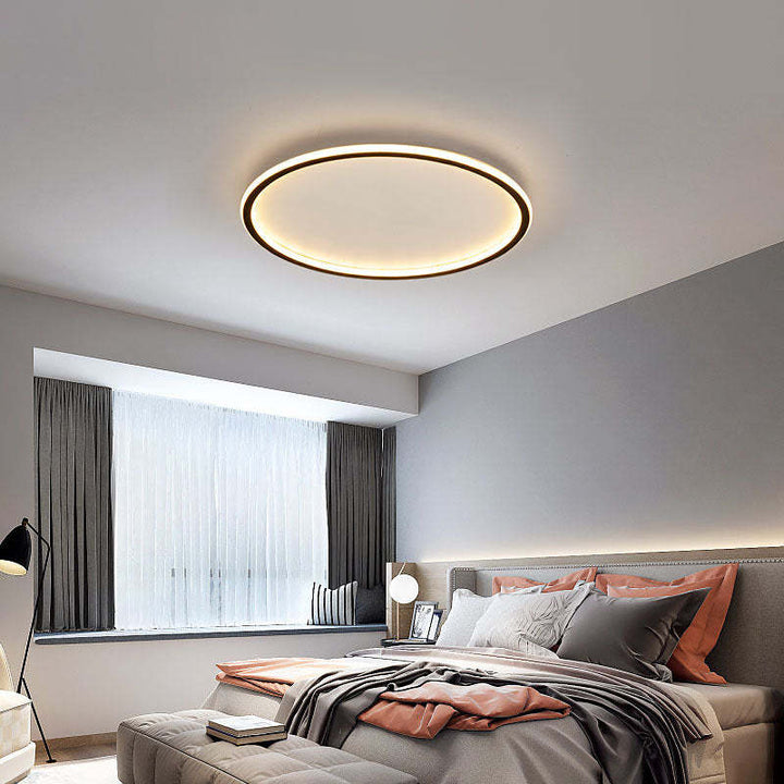 Ultra-tunn modern taklampa | Flush Mount LED för låga tak | Rund & dimbar Carvallo