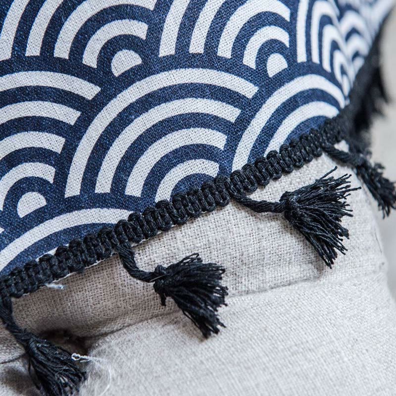 Fiskfjäll Semi Blockout Tassel Gardin i Marin Bomull Carvallo