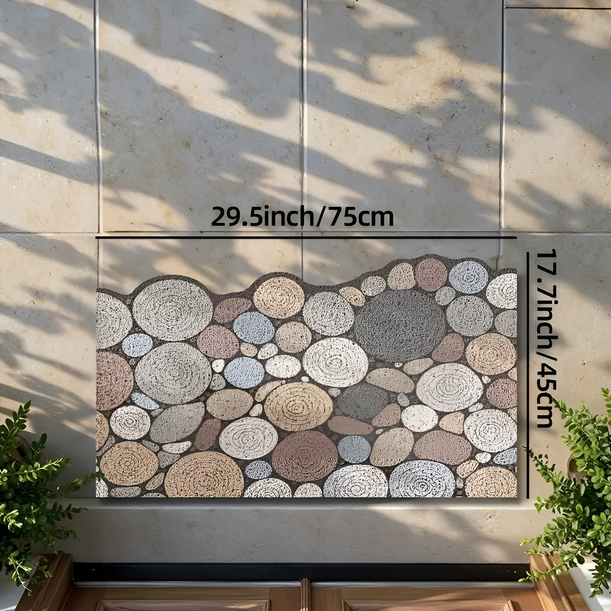 Dörrmatta med trä- och grusmönster – Halkfri & Lättskött | För inomhus- och utomhusbruk Carvallo