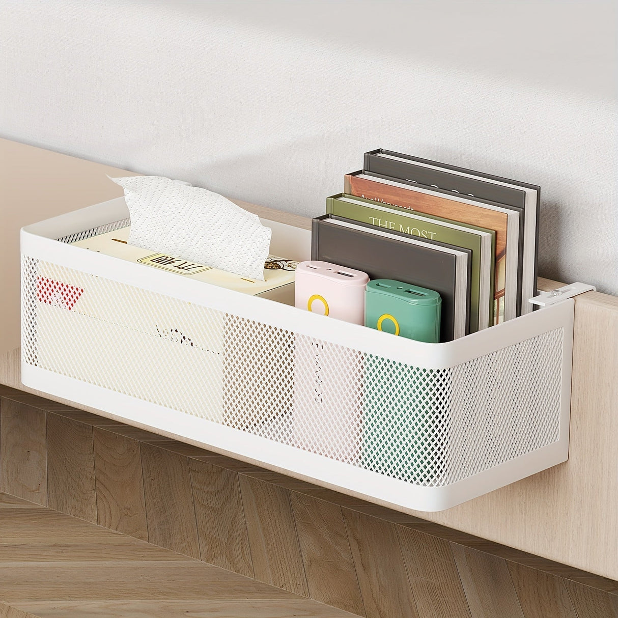 Justerbar metallförvaringskorg med krokar - Bekväm lösning för organisering Carvallo