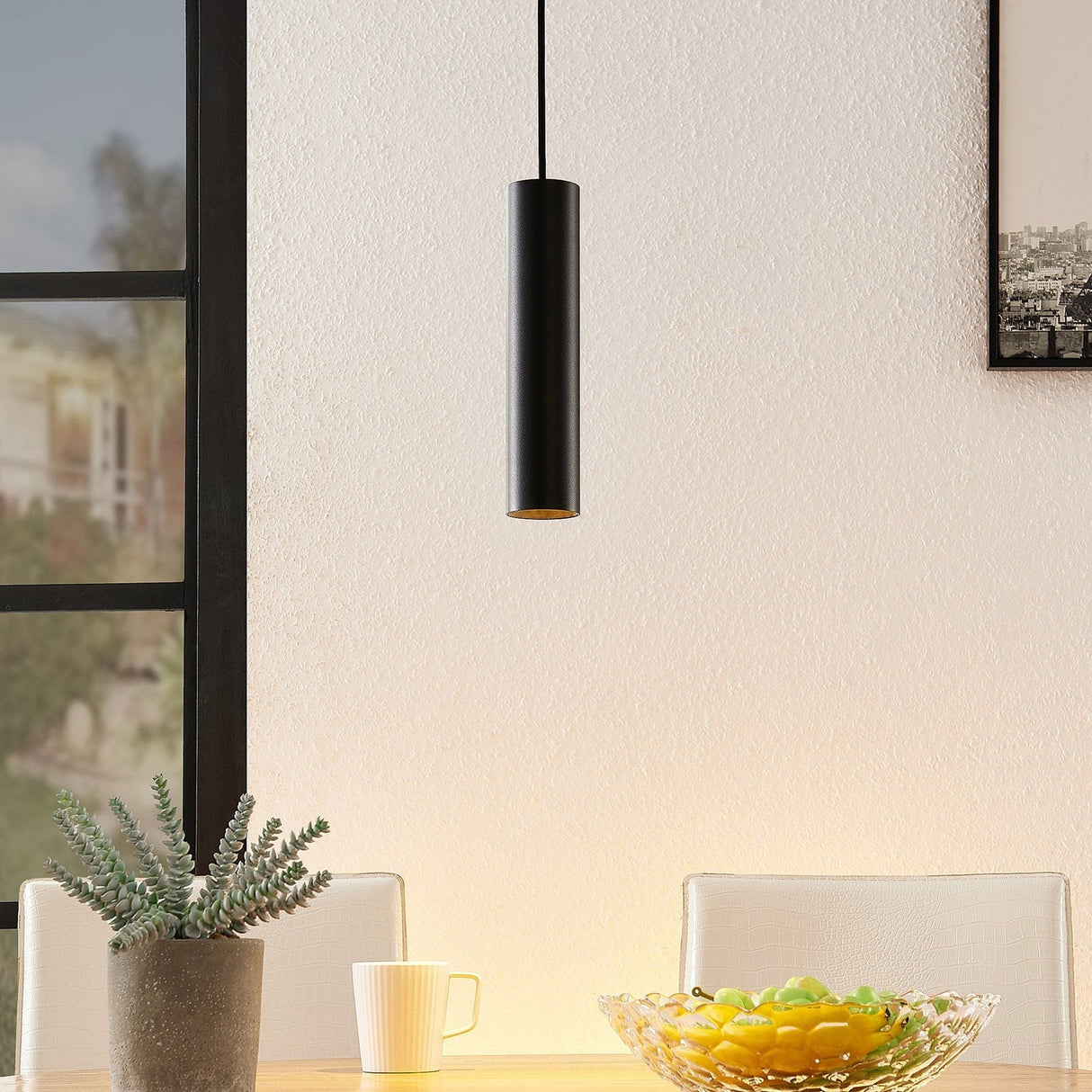 Pendellampa Modern svart aluminium cylinderlampa Carvallo