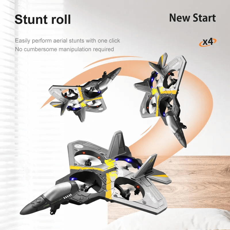 RC Stridsflygplan i Tåligt EPP Skum med LED-ljus | Fjärrstyrt Flygplan 2.4GHz för Nybörjare & Barn – Modellflyg med 360° Loop & Lång Flygtid-Radiostyrt-BB-Hemnix