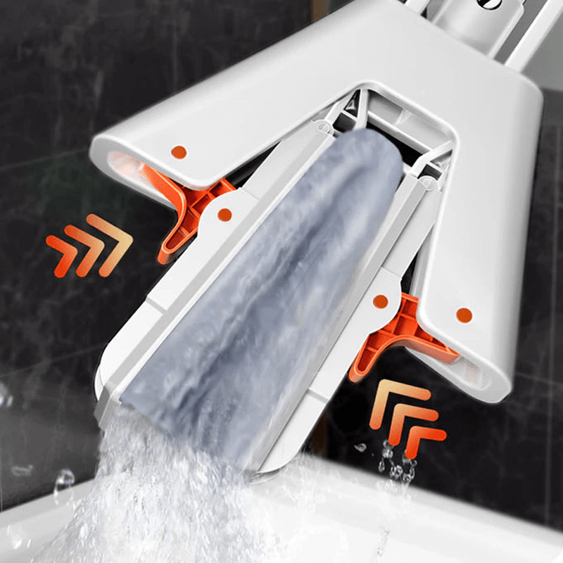 Självpressande Mopp med Teleskopskaft – Hopfällbar Bomullsmopp för Effektiv Golvrengöring & Torkning-fönsterputsare-BB-Hemnix