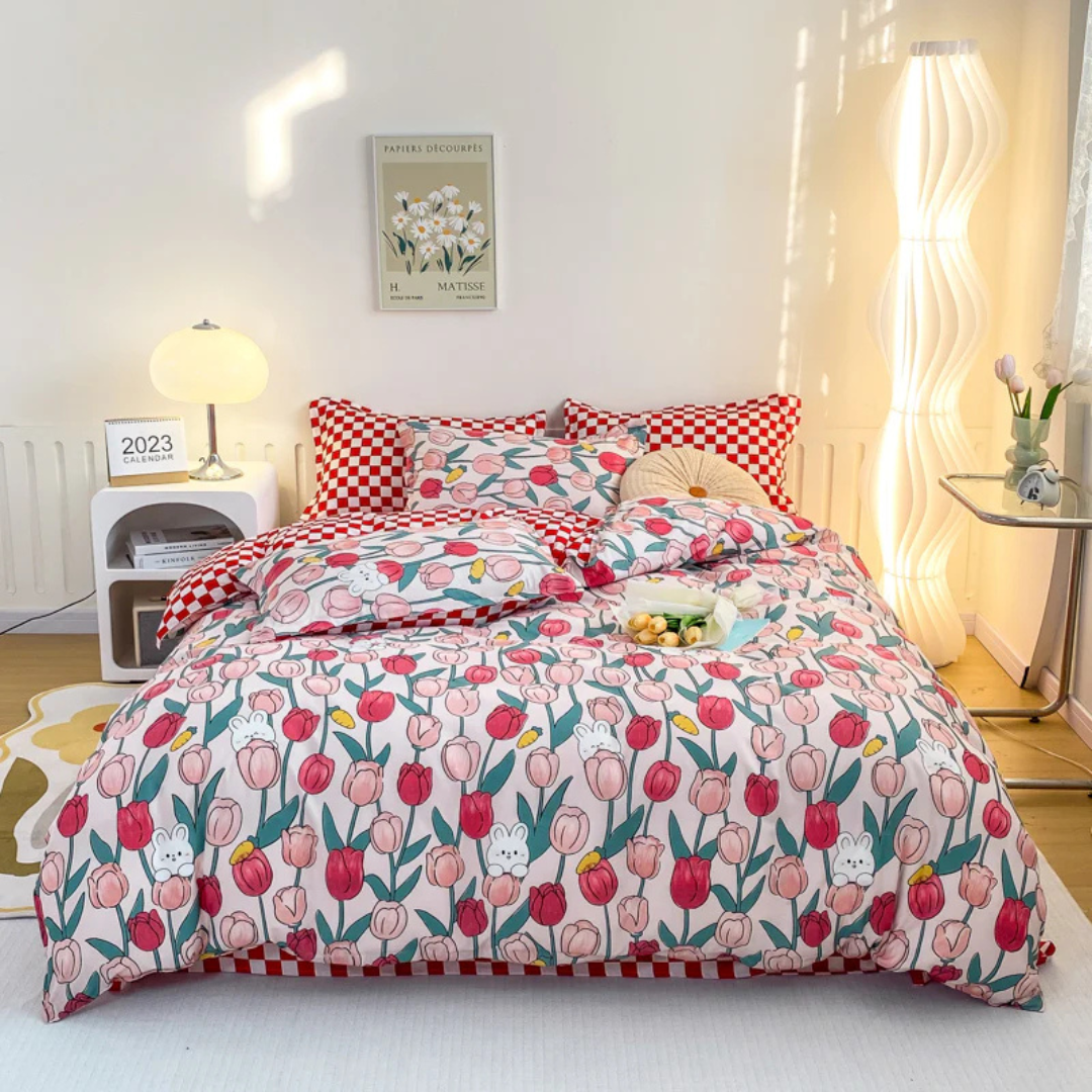 Duvet Cover Set Modern Randig Polyester Sängkläder Carvallo